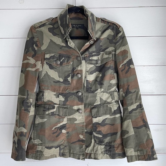 Rag and Bone Leigh Camo Jacket Size 4 - Picture 2 of 10